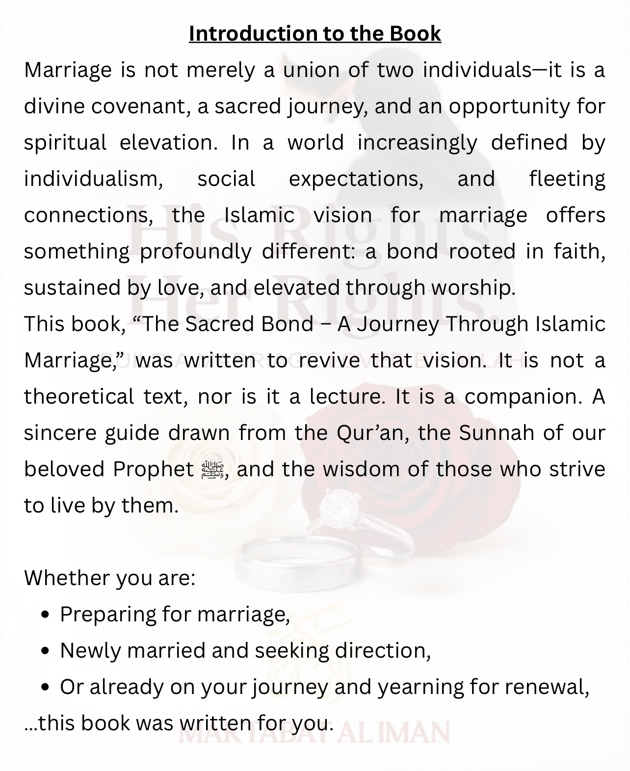 His Rights, Her Rights - Build A Marriage Loved By Allah (E-book)
